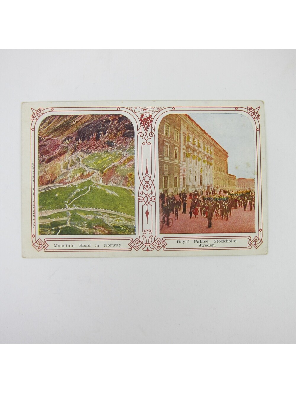 Postcard Stockholm Sweden Royal Palace & Mountain Road Norway Antique Unposted